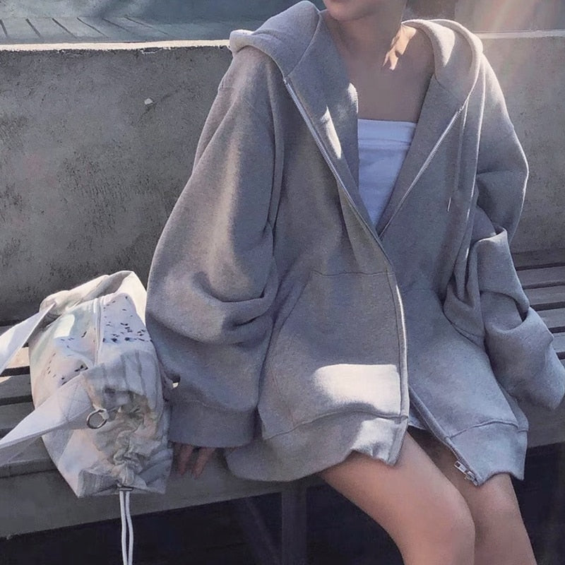 Bluza oversize na suwak