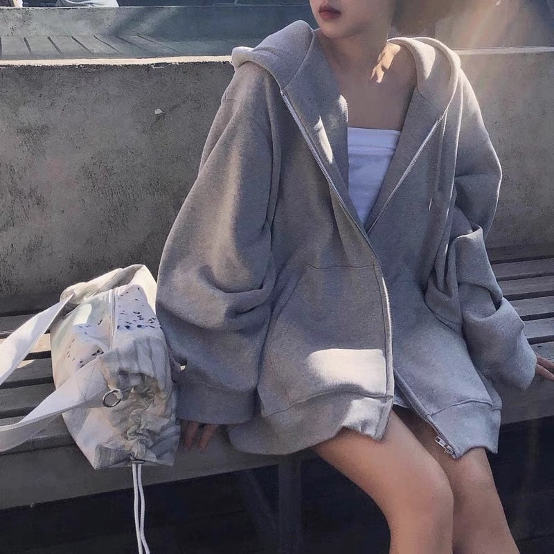 Bluza oversize na suwak