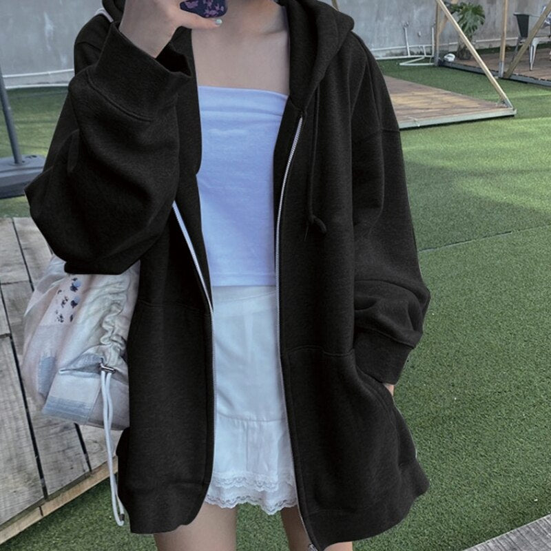 Bluza oversize na suwak